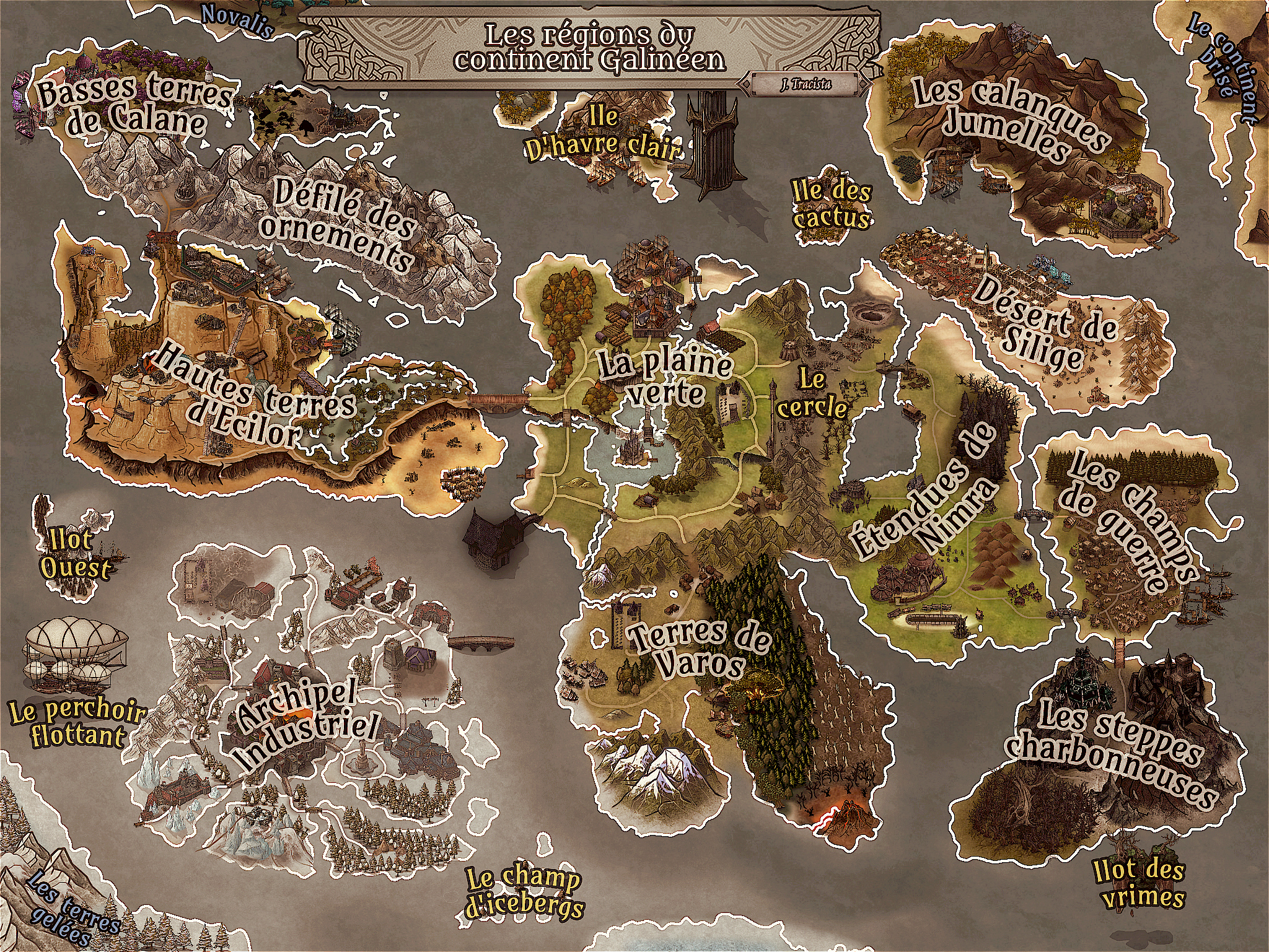 Continent Galinéen #2 : Carte des régions